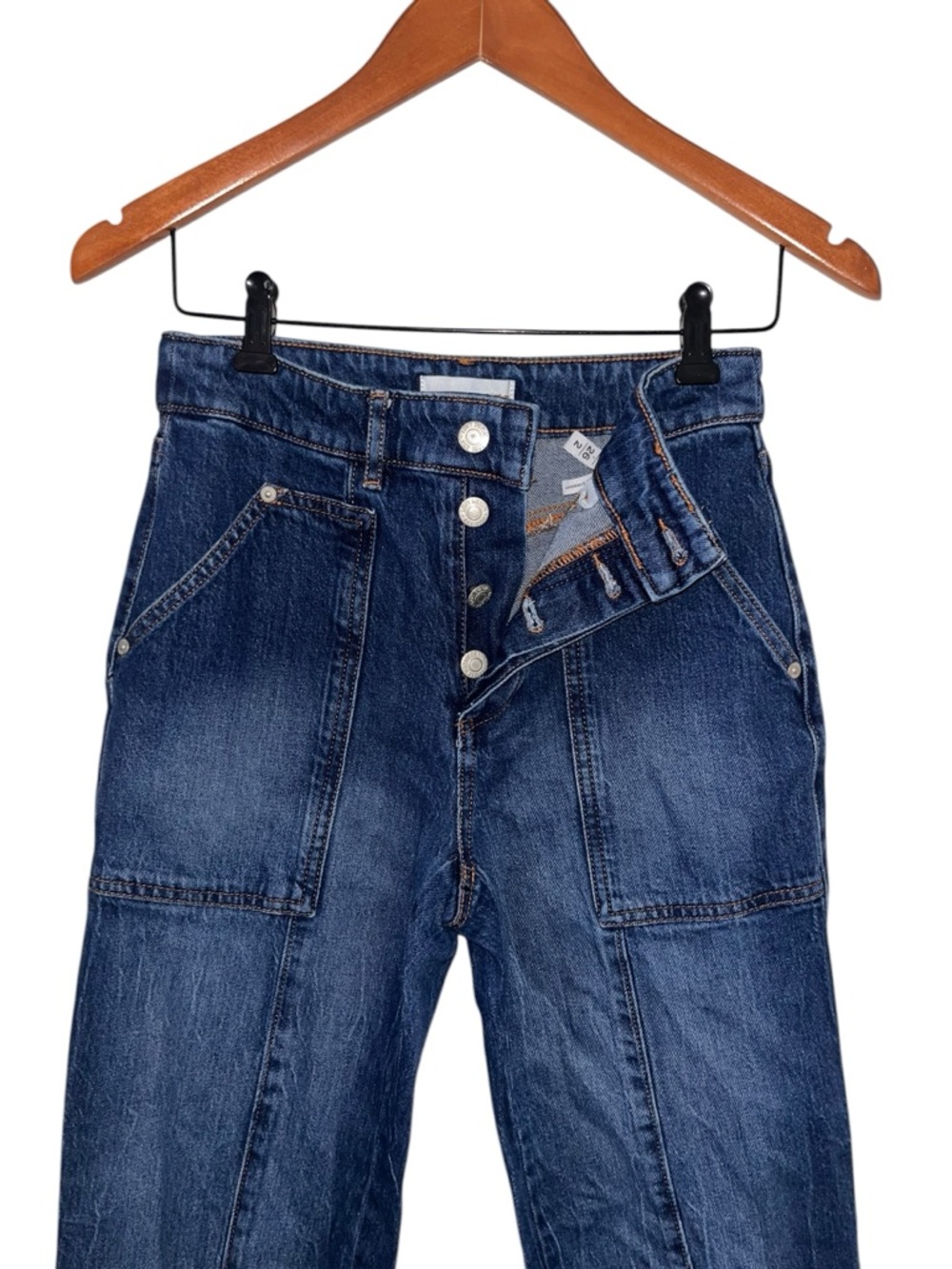 LOFT Dark Blue Utility Cropped Jeans